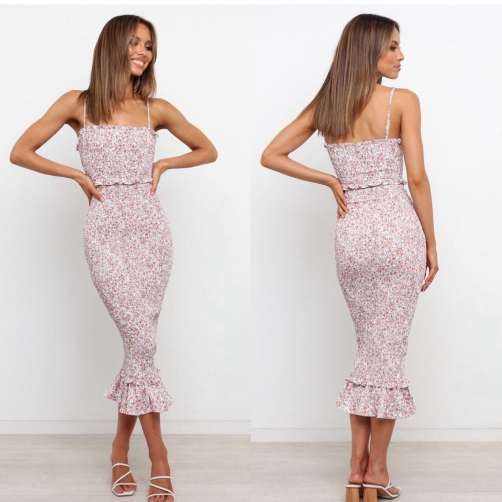 Petal & Pup Pink Floral Midi Dress